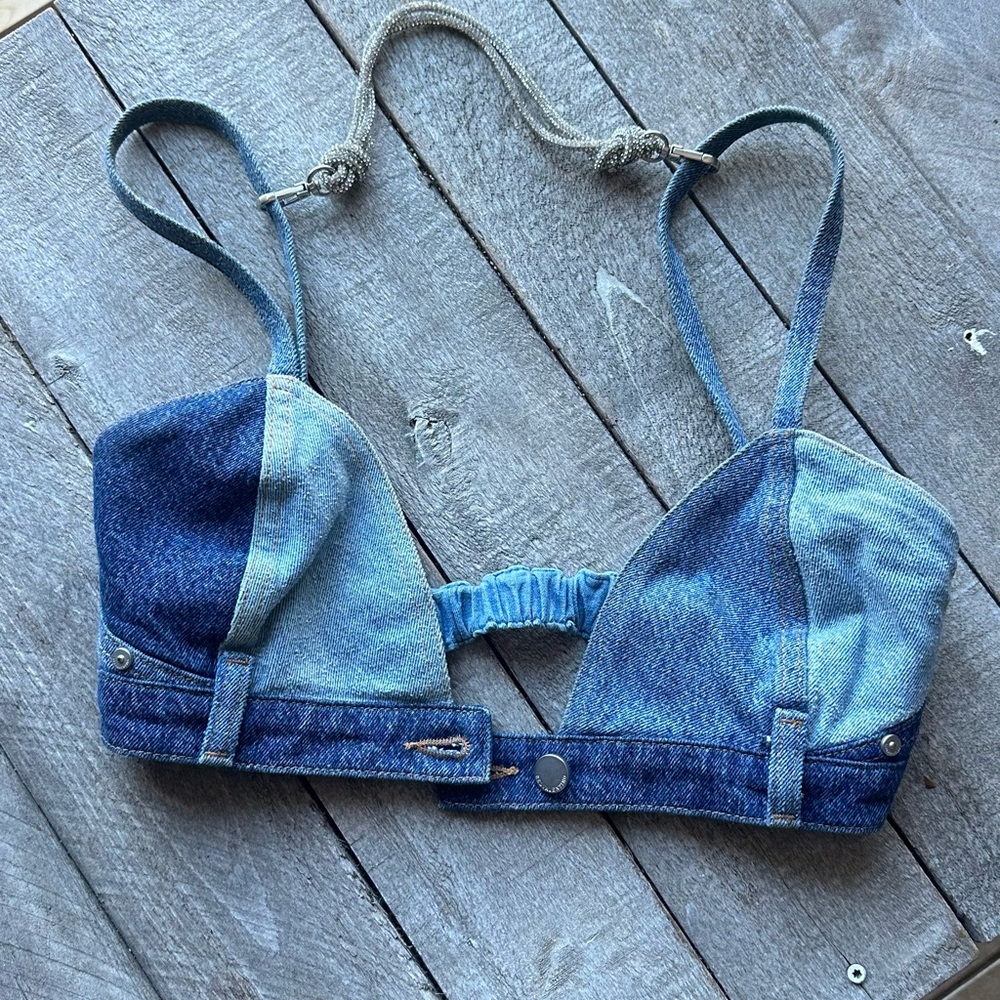 Authentic!!!!!! Red Valentino Denim Patchwork Bra… - image 4